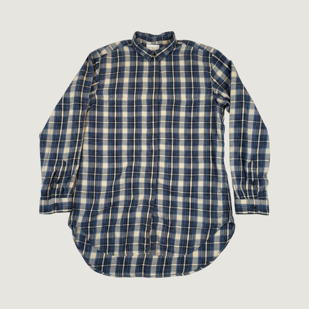 Denim & Supply Ralph Lauren Men's Plaid Flannel Shirt Blue Cream Size L‎